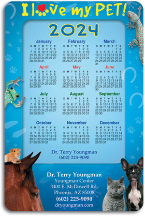 I Love My Pet Photo Frame Calendar Magnet