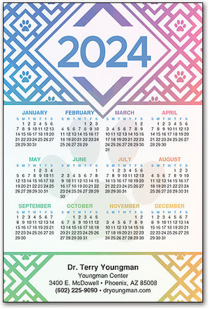 Pixel Paw Calendar Magnet