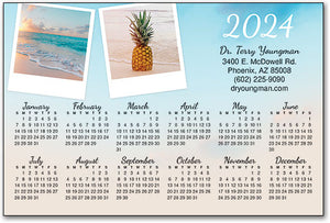 Pineapple On the Beach customisable Postcard Calendar