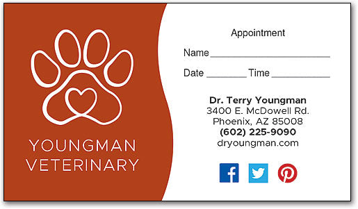 Heart Paw Sticker Appointment Card