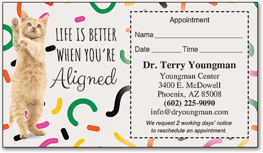 Aligned Kitten Sticker Appointment Card