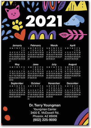 Animal Colours Calendar Magnet