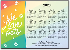 Rainbow Pets Postcard Calendar