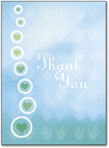 Encircled Hearts Thank You Folding Card