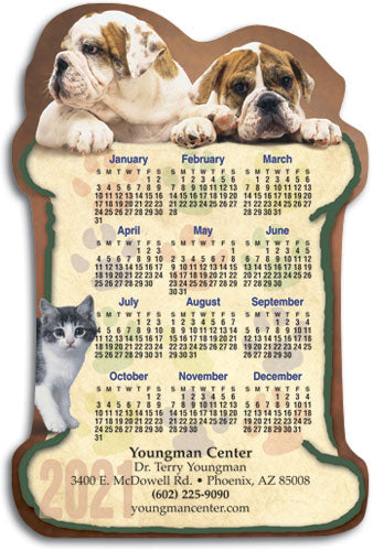 Bone Paws Die-cut Calendar Magnet
