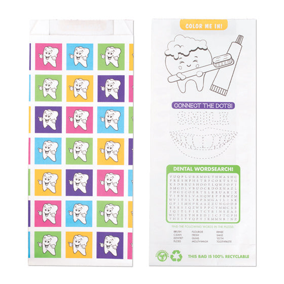 Cute Tooth Design Paper Pharmacy Bag (100pk)