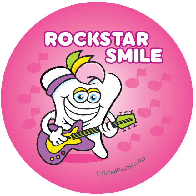 Rockstar Smile (Pink) Stickers (100pk)