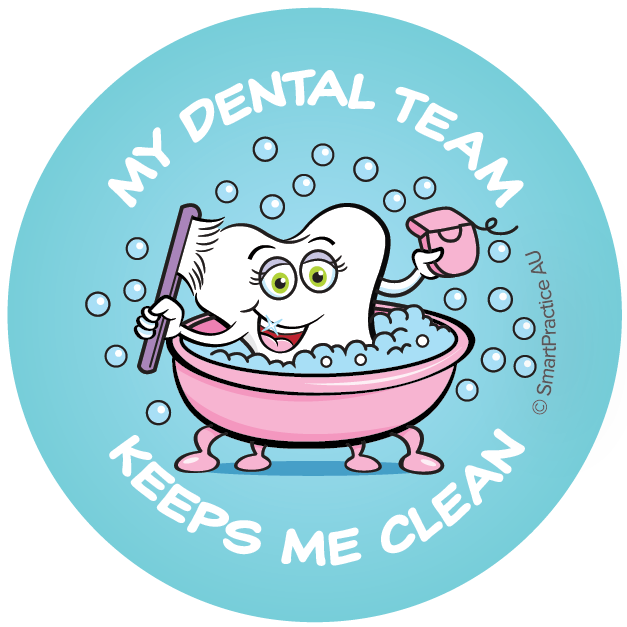My Dental Team Keeps Me Clean Stickers (100pk)