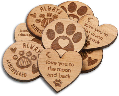 Wooden Sympathy Pocket Hug with Memorial Card (80 Pack)