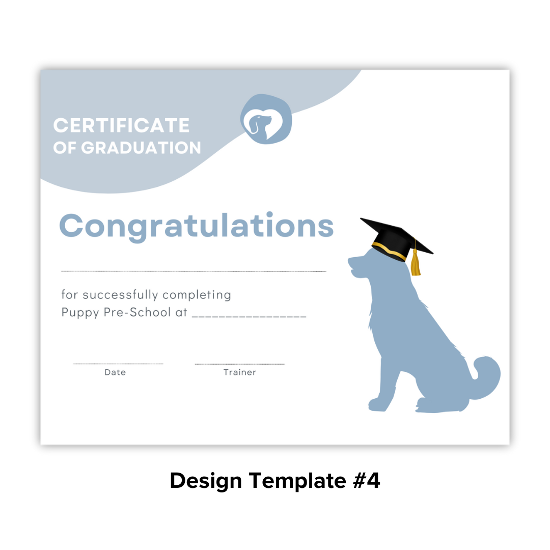 Puppy School Graduation Certificates (100 Pack)