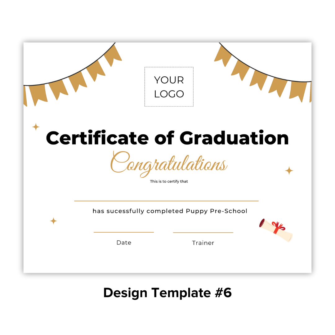 Puppy School Graduation Certificates (100 Pack)