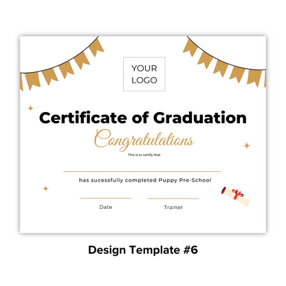 Puppy School Graduation Certificates (100 Pack)