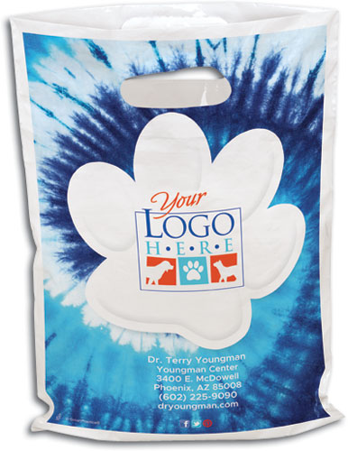 Tie Dye Paw Plastic Supply Bag