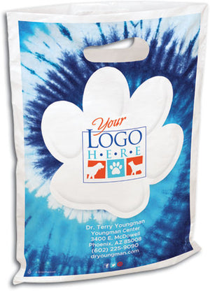 Tie Dye Paw Plastic Supply Bag
