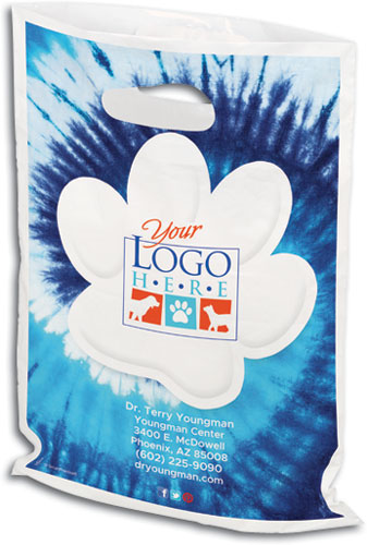 Tie Dye Paw Plastic Supply Bag