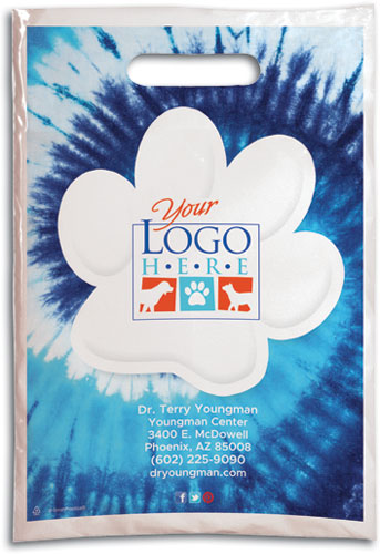 Tie Dye Paw Plastic Supply Bag