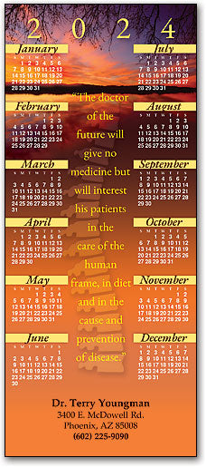 Sunset, Dr. of the Future Promotional Calendar