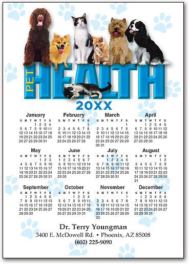 Pet Health Postcard Calendar