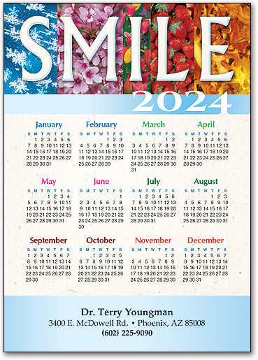 Seasonal Squares Smile Calendar Magnet