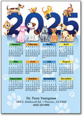 Playful Pets on Year Postcard Calendar