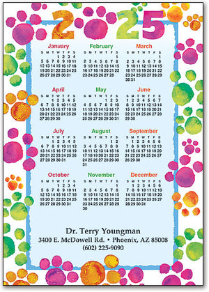 Paw Border Postcard Calendar