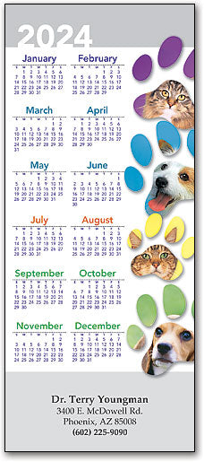Paw Print Face Pets Promotional Calendar