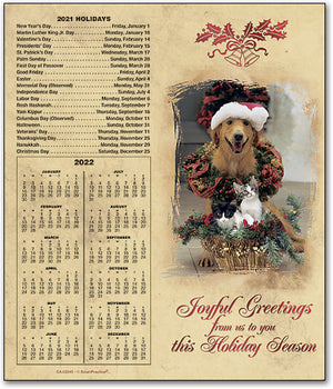 Joyful Greetings Pets Tear-off Calendar Card with Envelope