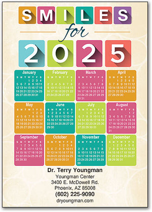 New Year Blocks Postcard Calendar