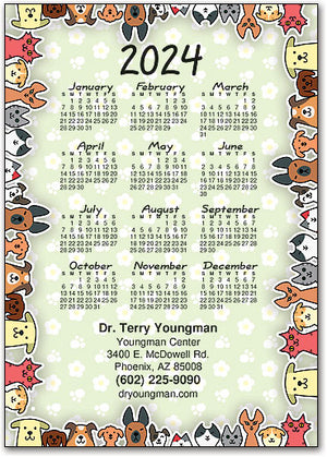 Paws And Daisies Postcard Calendar