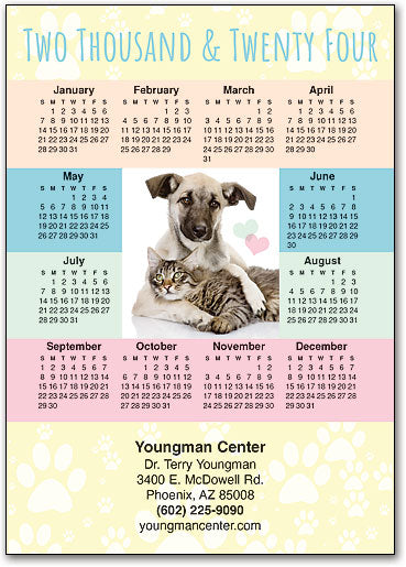 Pastel Pets Postcard Calendar