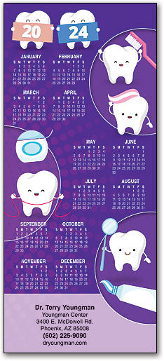 Dental Health Fun Tri-fold Calendar with Envelope