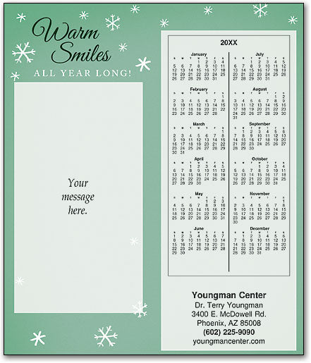 Glittery Snowglobe Tear Off Calendar Card with Envelope