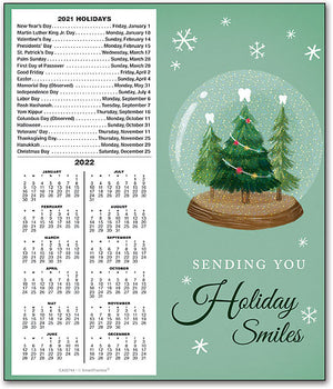 Glittery Snowglobe Tear Off Calendar Card with Envelope