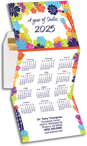 Cactus Smiles Tri-fold Calendar with Envelope