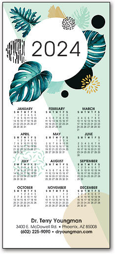 Serene Green Tri-Fold Calendar Card with Envelope