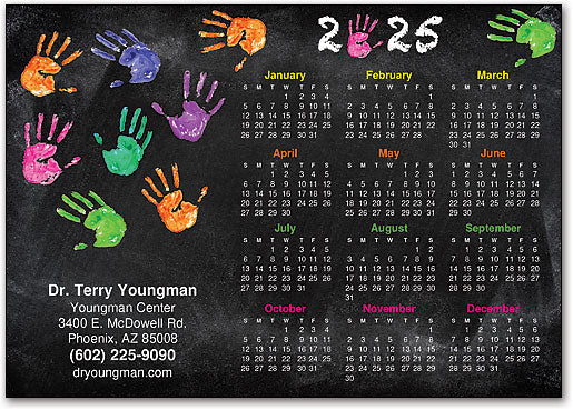 Vibrant Hands Postcard Calendar