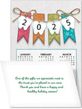Banner with Bows Tri-Fold Calendar Card with Envelope
