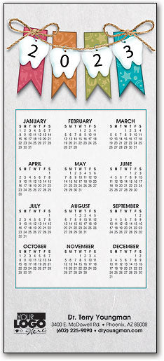 Banner with Bows Tri-Fold Calendar Card with Envelope