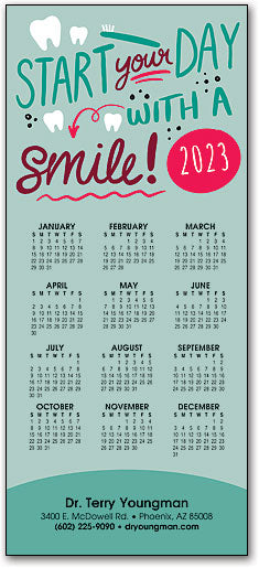 Start with A Smile Tri-Fold Calendar Card with Envelope