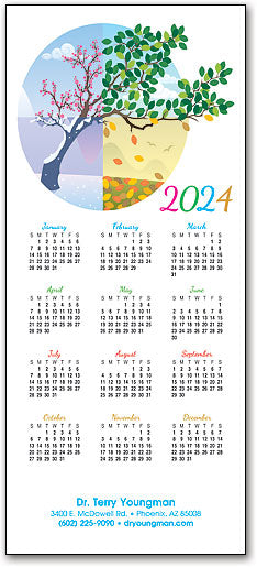 Year In Bloom Tri-Fold Calendar Card with Envelope