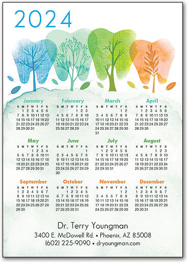 Teeth Trees Calendar Magnet
