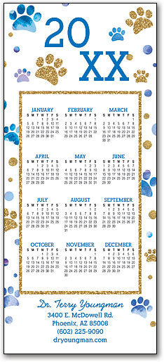 Ornamental Paws Greeting Card with Tri-Fold Calendar