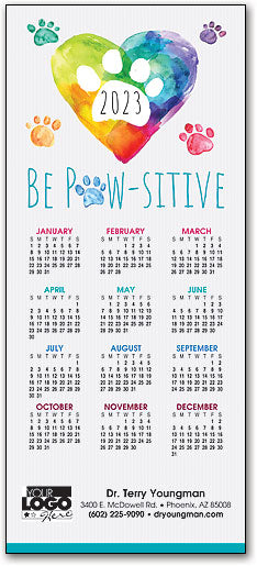 Paw Heart Greeting Card with Tri-Fold Calendar