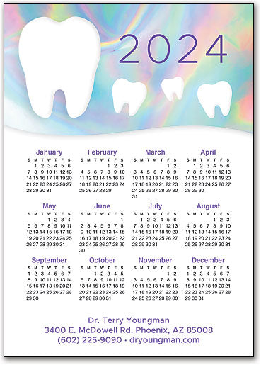 Holographic Teeth Calendar Magnet