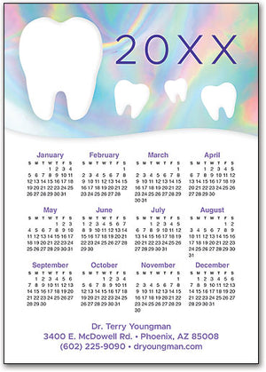 Holographic Teeth Calendar Magnet