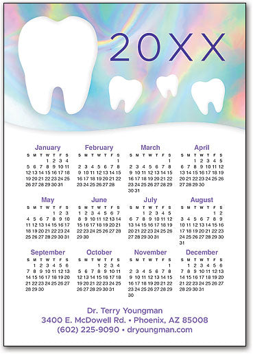 Holographic Teeth Calendar Magnet