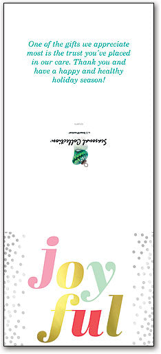 Joyful Confetti Greeting Card Tri-Fold Calendar with Envelope