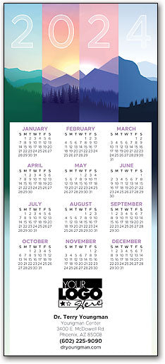 Colorful Mountains Tri-Fold Calendar with Envelope