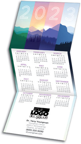 Colorful Mountains Tri-Fold Calendar with Envelope