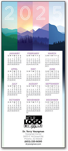 Colorful Mountains Tri-Fold Calendar with Envelope